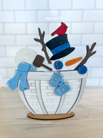 Build a Snowman For The Flower Basket Interchangeable Insert