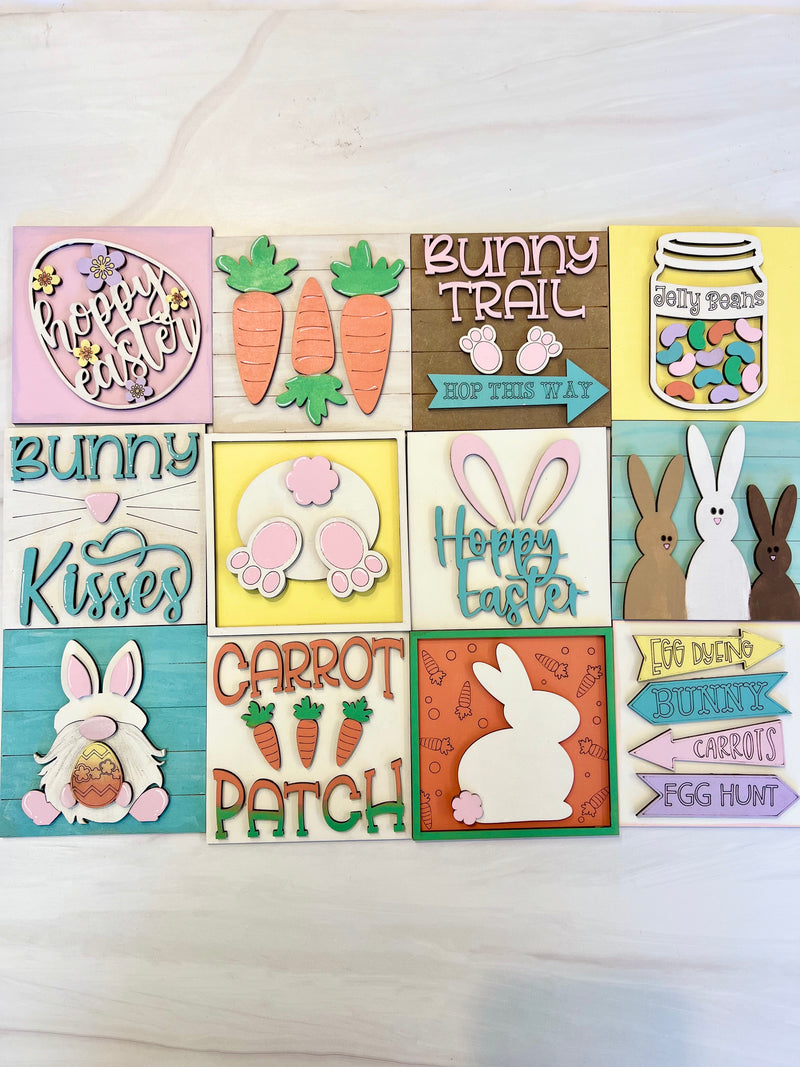 Easter Bunny Leaning Ladder Sign Tiles