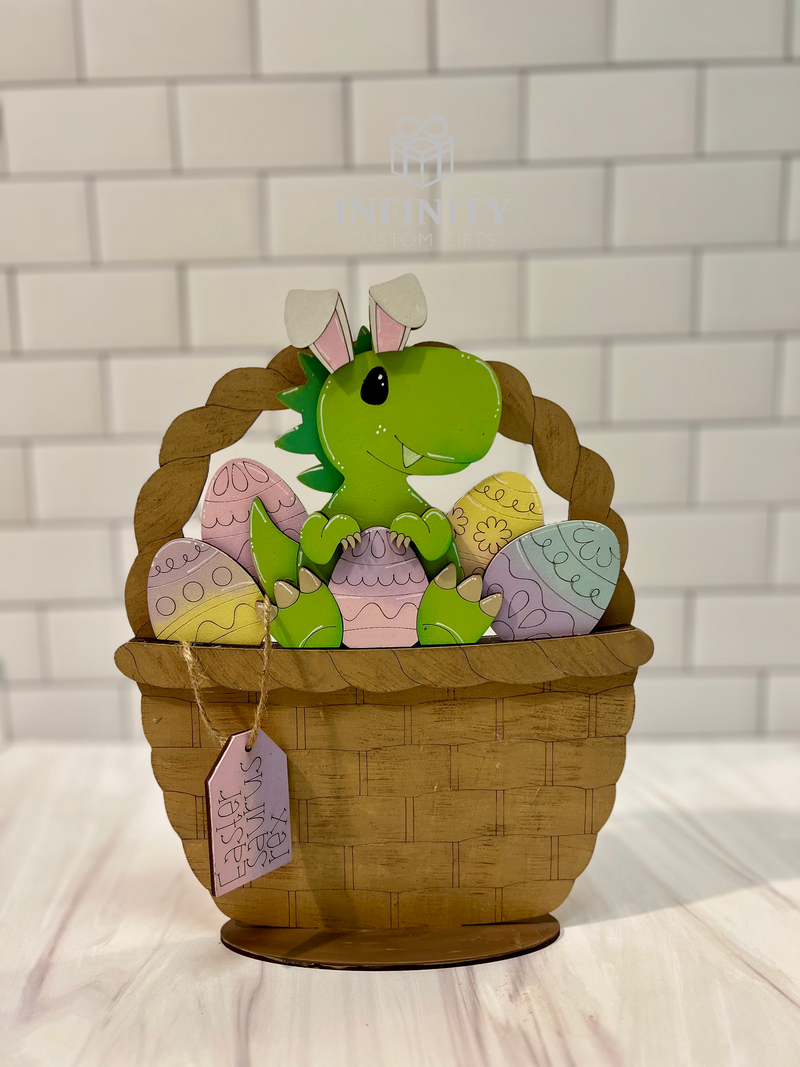 Easter Dinosaur for The Flower Basket Interchangeable Insert