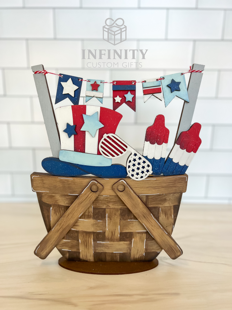 Fourth of July Insert For The Flower Basket Interchangeable Insert