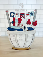 Fourth of July Insert For The Flower Basket Interchangeable Insert