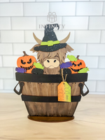 Halloween Highland Cow For The Flower Basket Interchangeable Insert