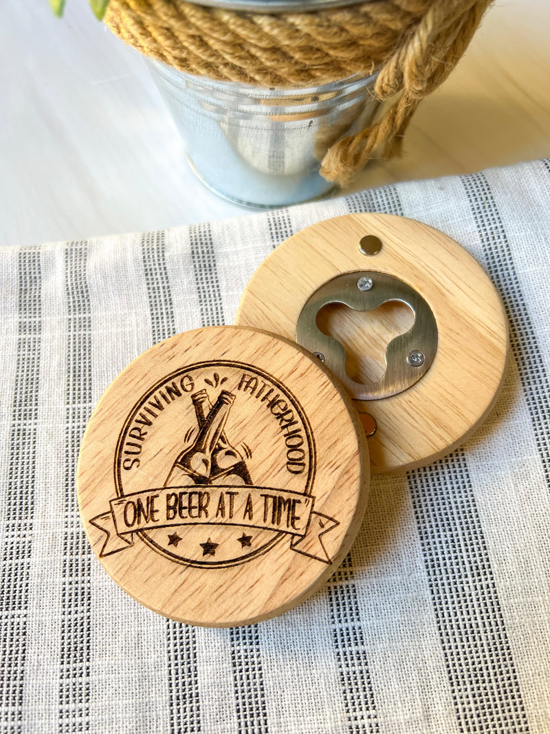 Magnetic Bottle Opener - Surviving Fatherhood One Beer At A Time