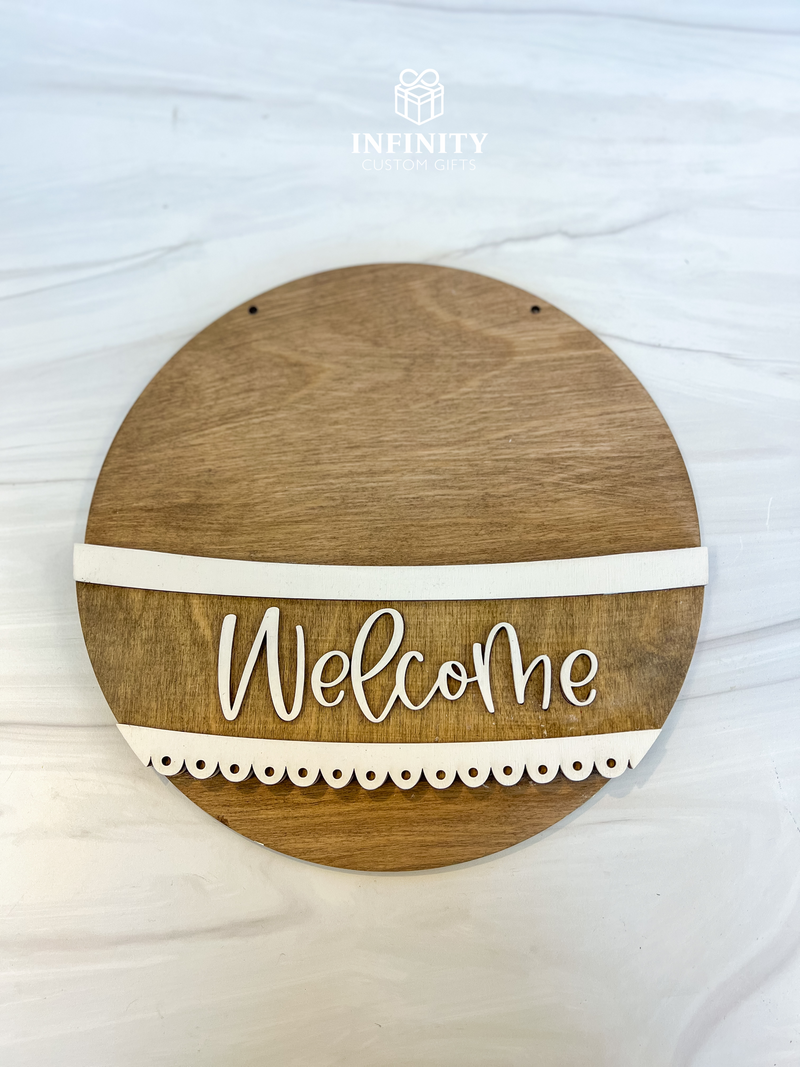 Welcome Door Hanger for Flower Basket - 2 Styles