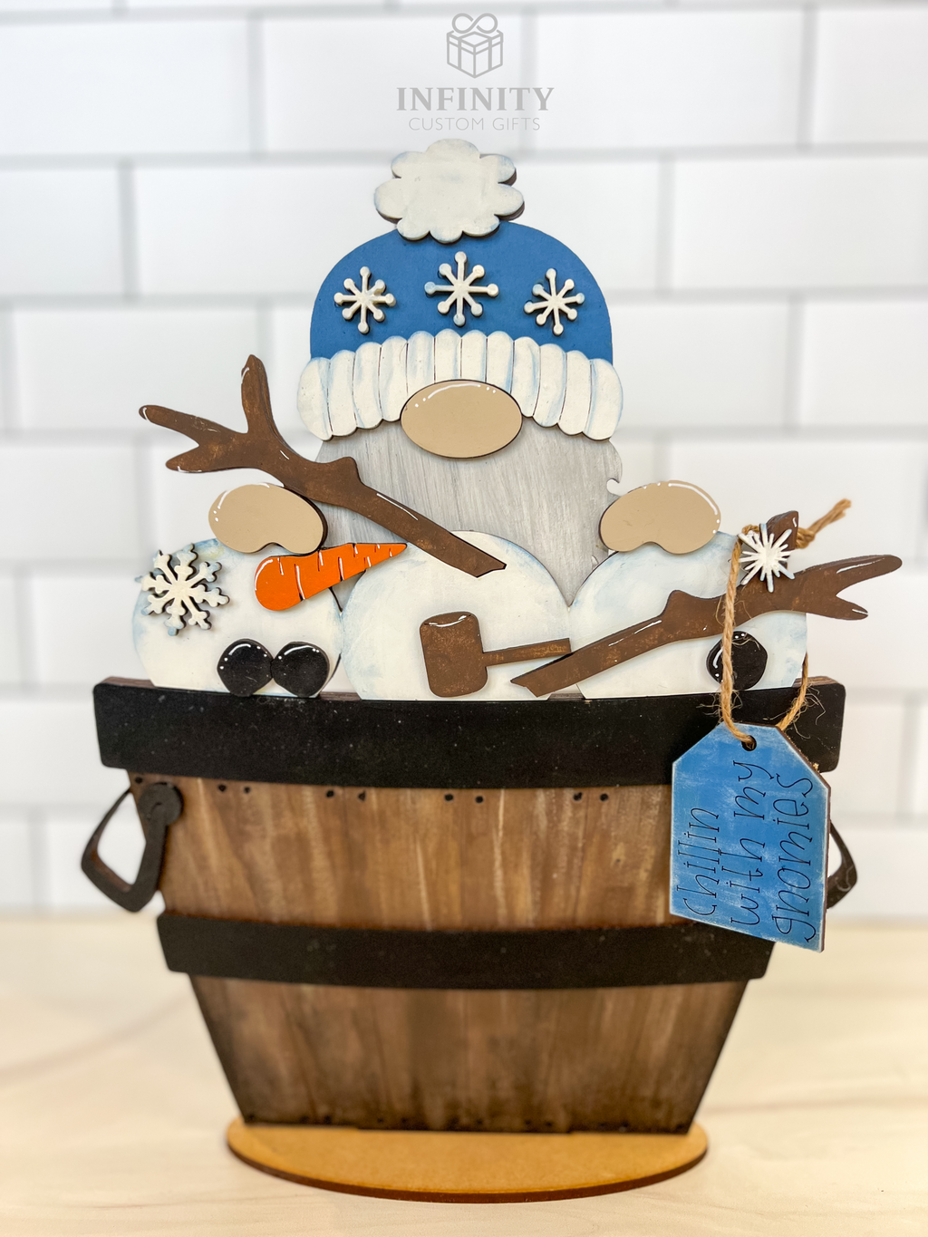 Winter Gnome For The Flower Basket Interchangeable Insert