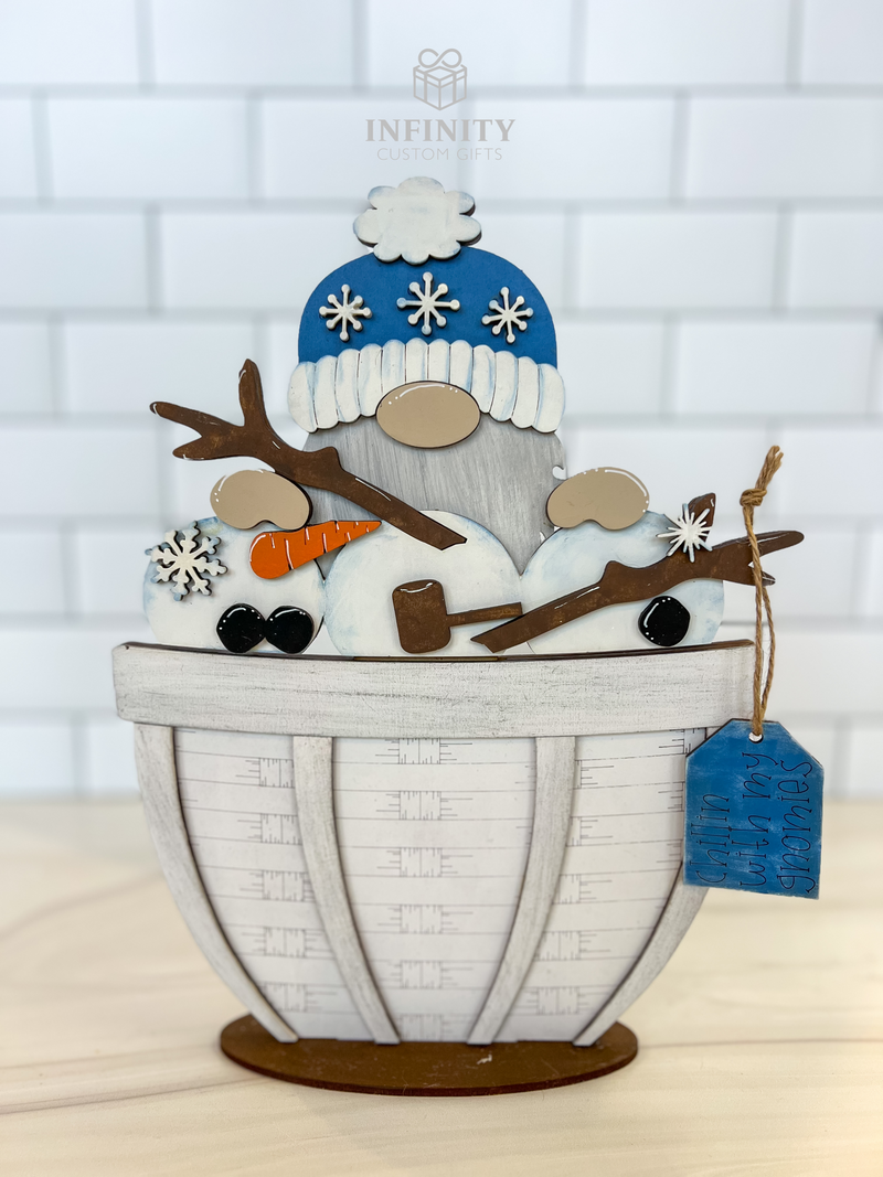 Winter Gnome For The Flower Basket Interchangeable Insert